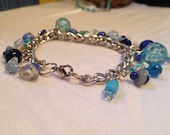 Blue bead charm bracelet