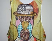 Scarecrow Tank Top Portrait Art Design Scarecrow Shirt Men T-Shirt Men Shirt Sleeveless Tank Top White Singlet Size M