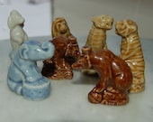 Vintage Wade-England  Figurines,7 circus animals , 2 Tigers, Elephant, Poodle,  2 Bears and a Lion