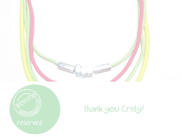 RESERVED FOR CRISTY - Neon cords necklace with steel nuts