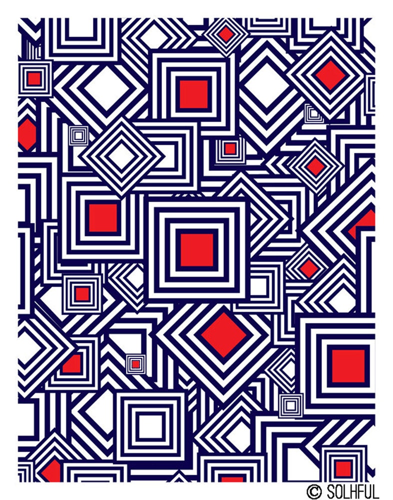 Geometric Art - Mod 60s - Retro Design - Abstract Art Print - Digital Art Print - Modern Art Print - Home Decor