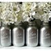 Silver - Home and Wedding Decor - Vase - Painted Mason Jars