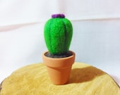 Needle Felted Cactus Pin Cushion - felt cactus - 100% merino wool - wool felt pin cushion