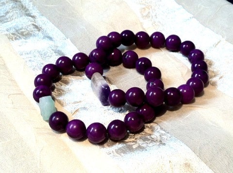 Amethyst Mala Bracelet Japa Mala Meditation 18-Bead 2 Styles Prayer Bracelet Rosary Fluorite Jade