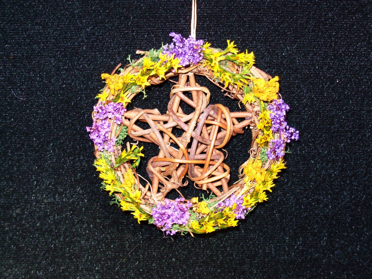 Small Spring Pentacle Wreath with  woven star