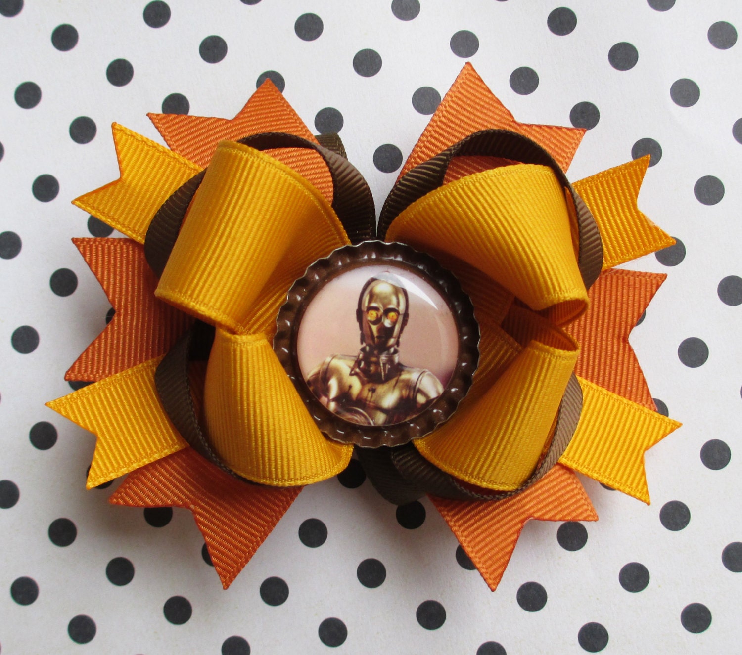 C3PO hair bow Start wars hair clip bottle cap hair accessories r2d2 cute geekery kawaii