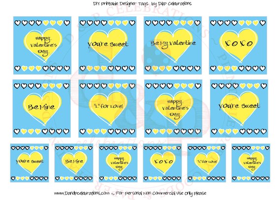 L for Love Blue and Yellow Squares Instant Download DIY Printable Page Il_570xn