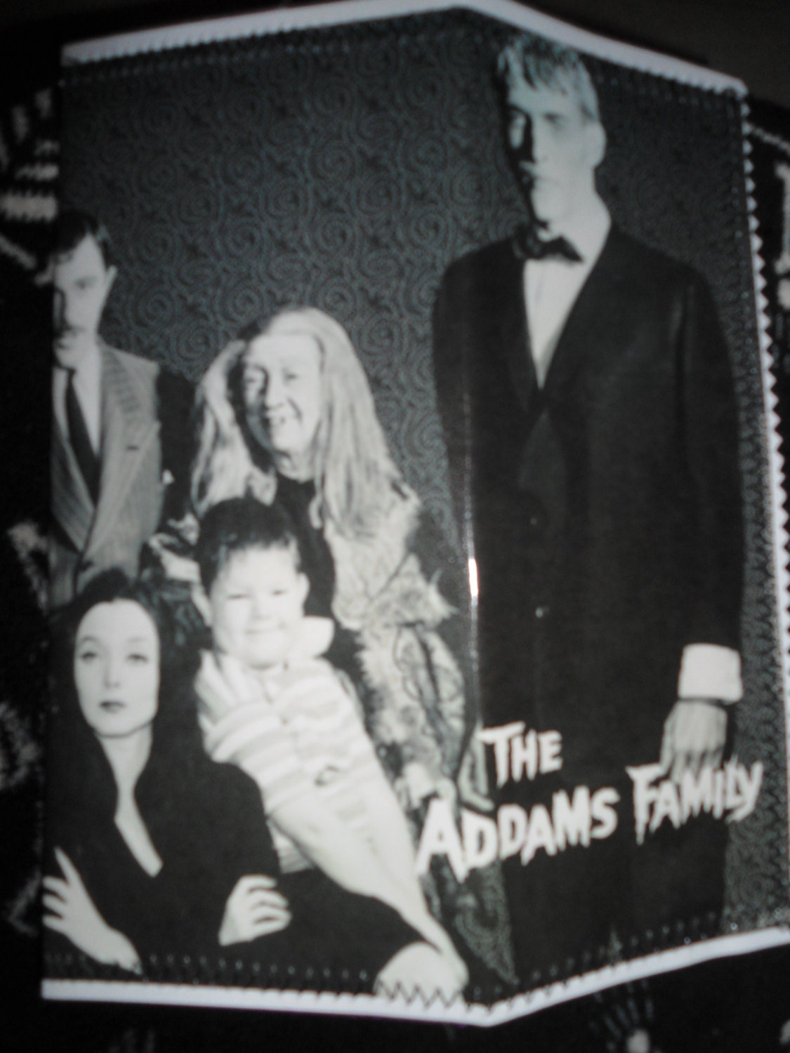 DIY Addams Family magazine vinyl glitter wallet