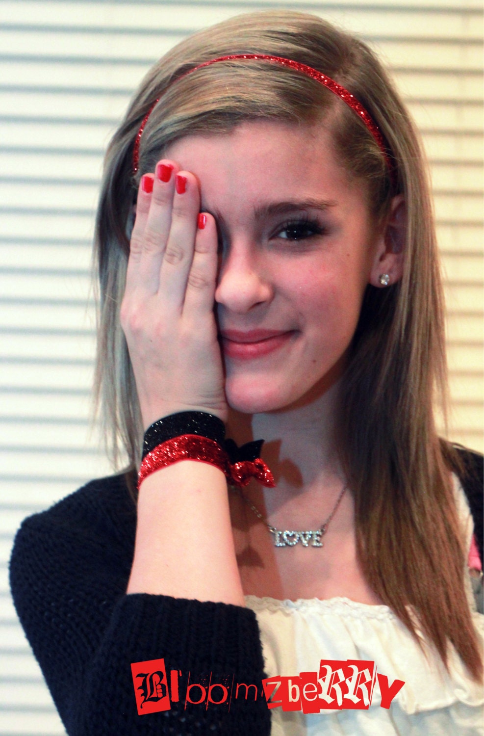 New 3 pcs set Glitter Elastic Headbands and Hair Ties- Mix and Match  - You Choose Color /Size- Baby to Adult