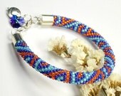 Bead Crochet Bracelet. Beaded Bracelet. Rope Bracelet. Toho Seed Beads Bracelet. Marine bracelet