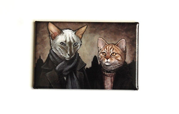 Purrlock Magnet (Sherlock and Watson)