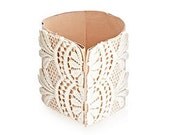 Leather and Vintage Lace Cuff Bracelet / Bridal Bracelet / Wedding Jewelry / Made in USA