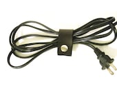 Leather Cord Organizer  in Black - Made in USA