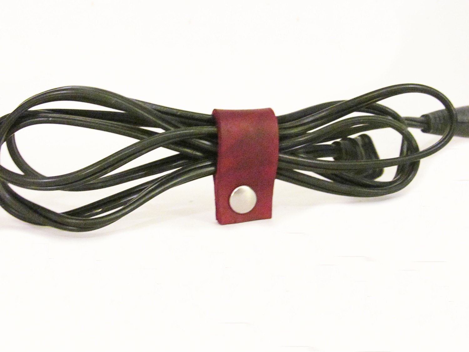 Leather Cord Organizer  in Oxblood Red - Made in USA