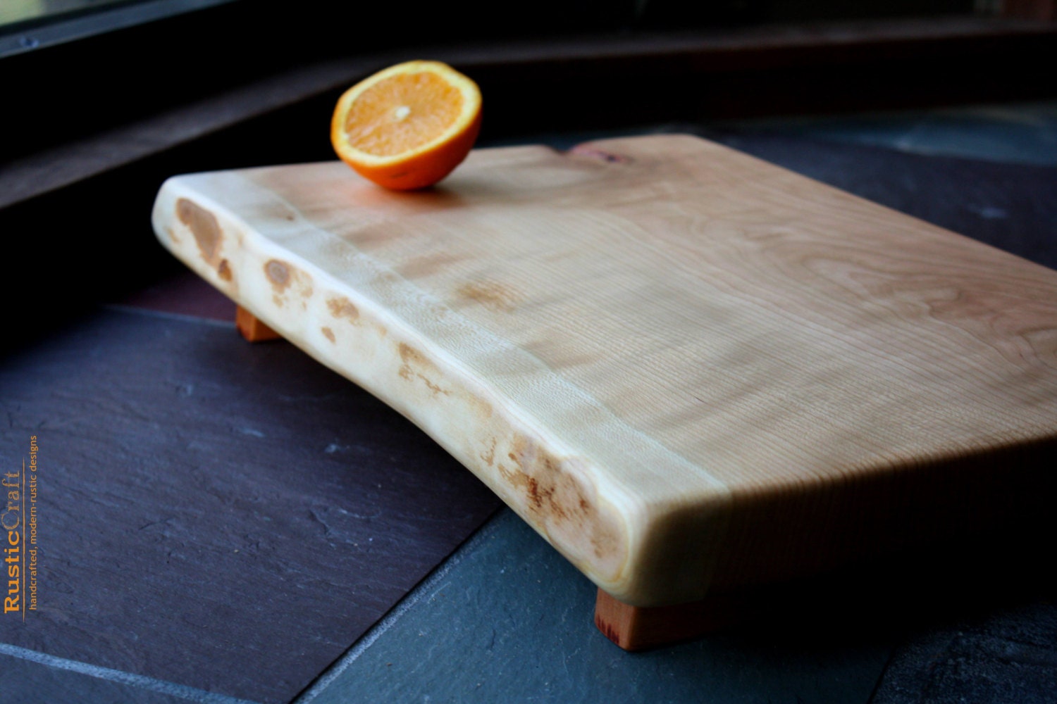 Rustic Wedding Gift - Personalized Kitchen Cutting Board - Large Quilted Black Cherry with Large Heartwood - Engagement Gift 340