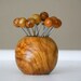 Vintage Mid Century Cocktail Picks and Holder Olive Wood Barware