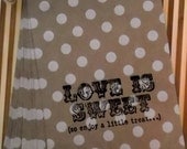 50 brown Polka Dot retro 'Love is Sweet, So enjoy a little treat...' candy buffet bags, wedding cake bags,candy station bags, favor bags