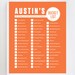 8x10 Austin Bucket List Wall Art Print