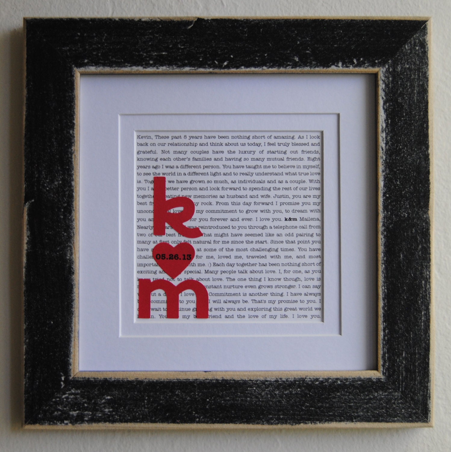 Personalized Wedding Gift/ Bridal Shower Gift/ First Anniversary Gift/ Unique Wedding Gift: First Dance Lyrics or Vows with Monogram & Heart