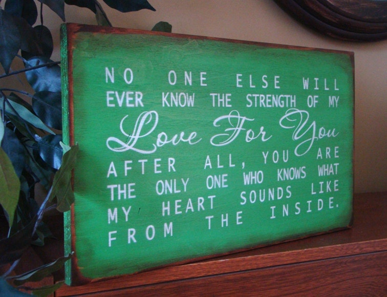 LARGE No One Else Will Ever Know Baby Nursery Child Primitive Wooden Sign