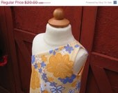 Girl's Asymmetrical One Shoulder Sundress Handmade Dress Yellow Orange Blue White Flower Print Size 3 3T 4 4T 5 6 Children's Clothing