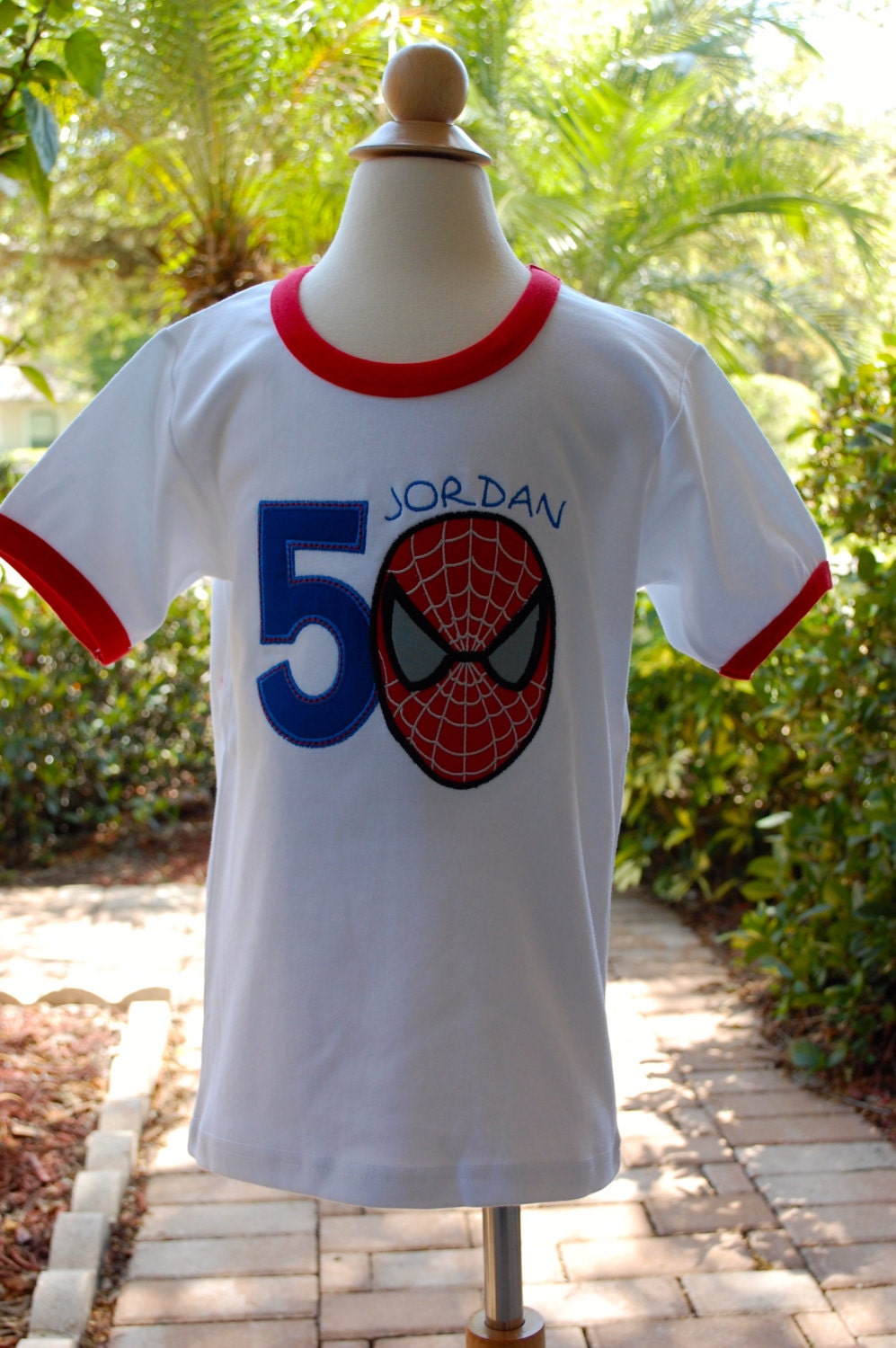 Personalized Spiderman Mask birthday shirt