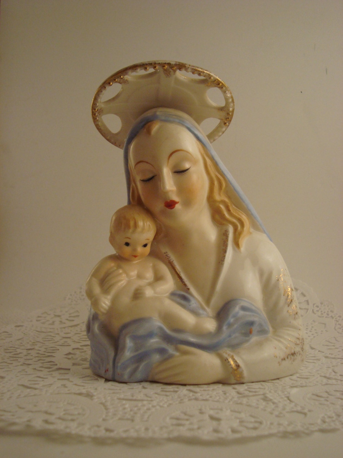 Virgin Mary Planter Vintage Madonna Jesus