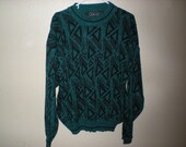 90s emerald geometric pattern sweater