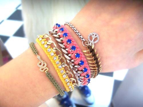 Multi Color Friendship Bracelet-Pink,Cobalt blue-Shipping with tracking