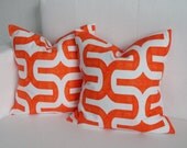 14x14 Orange Throw Pillow Covers - Orange Pillows 14x14 Set of 2