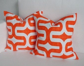 14x14 Orange Throw Pillow Covers - Orange Pillows 14x14 Set of 2
