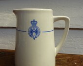 1920's Blue and White China Jug - Collectible Milk Jug - 1920's Decor - Shabby Chic Jug