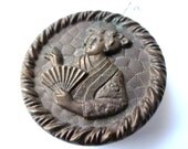 Victorian Button Asian Motif Necklace