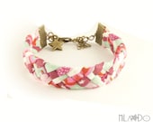 Mint and pink bronze braided bracelet - wrap bracelet - Friendship bracelet