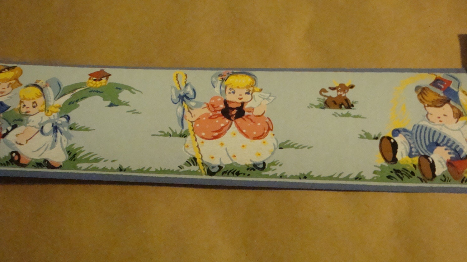 Vintage wallpaper border nursery rhyme theme by ImagineVintage