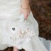 Vintage Fabric Wedding Bouquet  Ivory, Champagne, Mint Brooches, Rhinestones and Pearls.  Custom Order