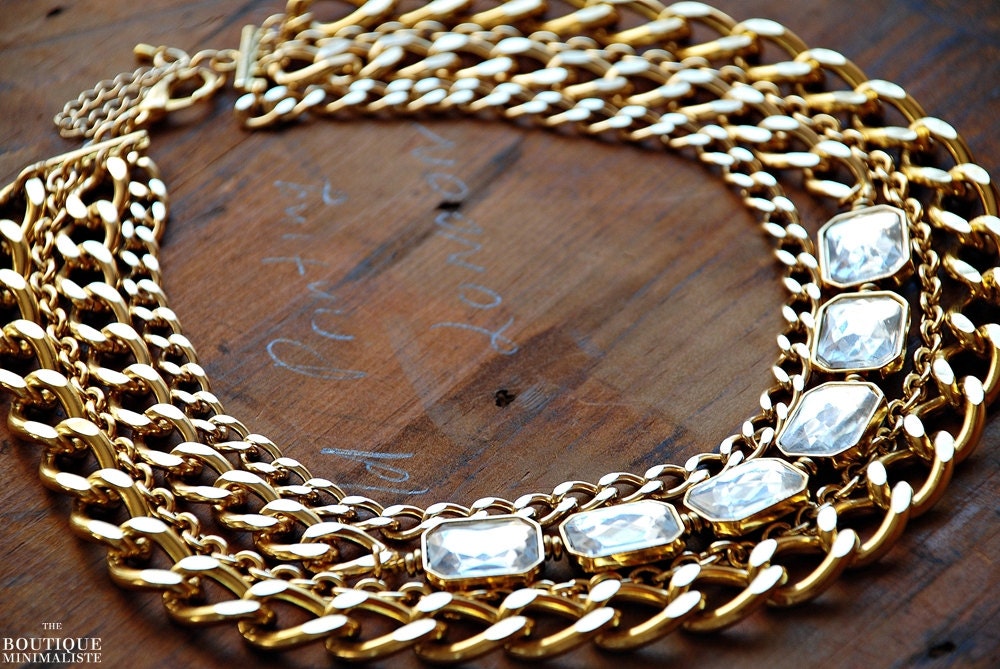 Sparkle and Gold Statement Necklace