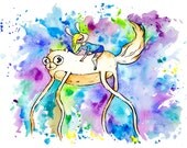 Fionna and Cake Print, 8.5x11 inch inkjet print Adventure Time Fan Art Finn and Jake painting