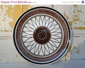 SPRING SALE Vintage Set of Six Royal China Casa Del Sol Cavalier Ironstone 10" Dinner Plates, Espersso Brown, Black, Flower,  Mid Century M