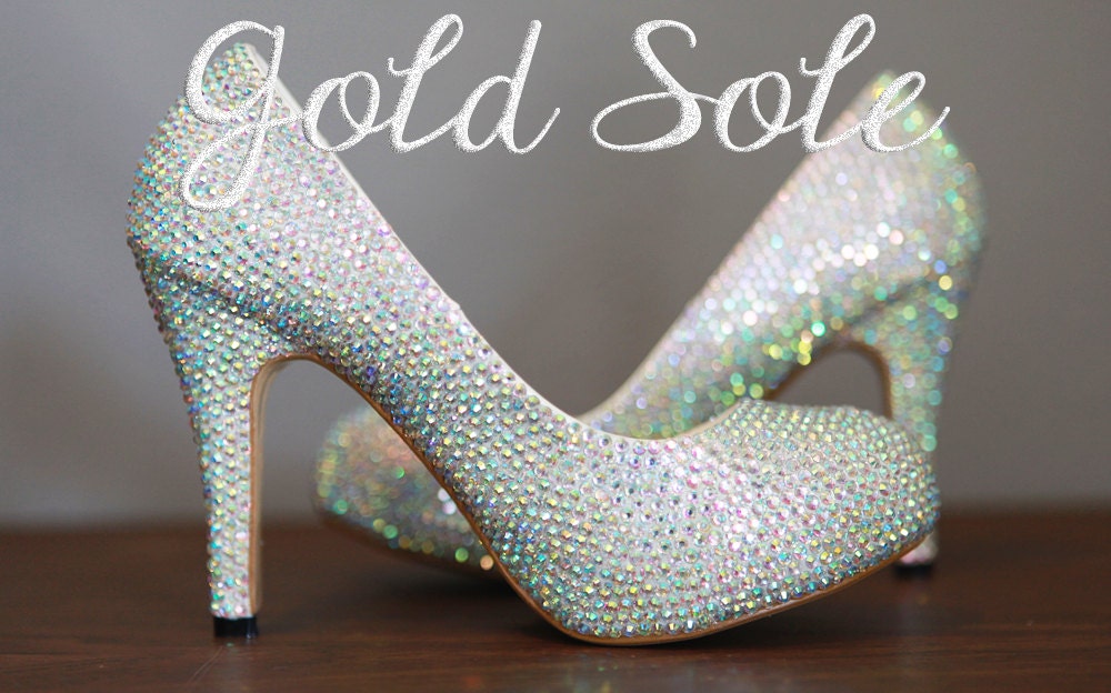 Iridescent Crystal Wedding Shoes