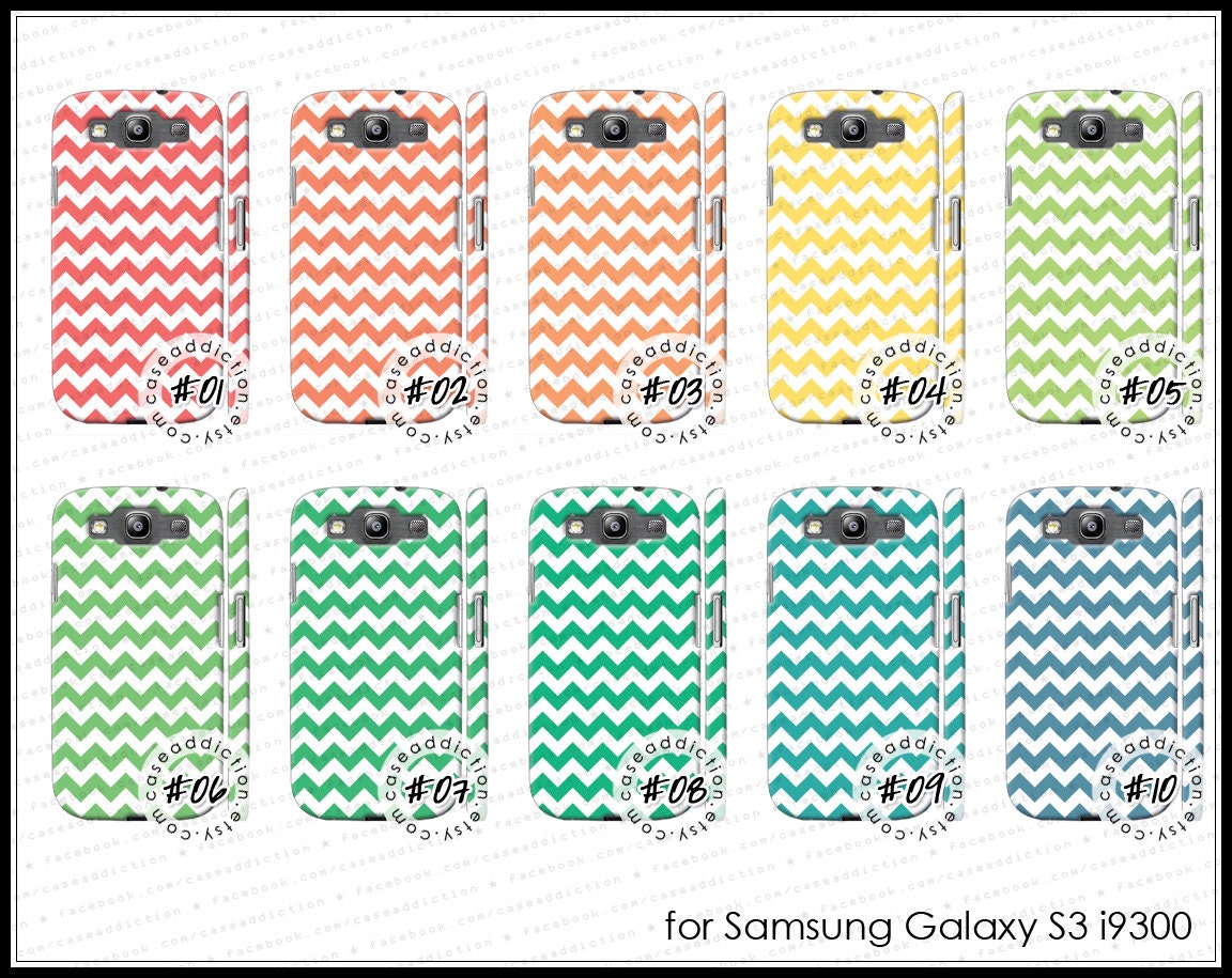 Samsung Galaxy S3 i9300 - CHEVRON PATTERN pastel colors case cover