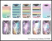 Samsung Galaxy S3 i9300 - CHEVRON PATTERN colorful ombre galaxy nebula space case cover