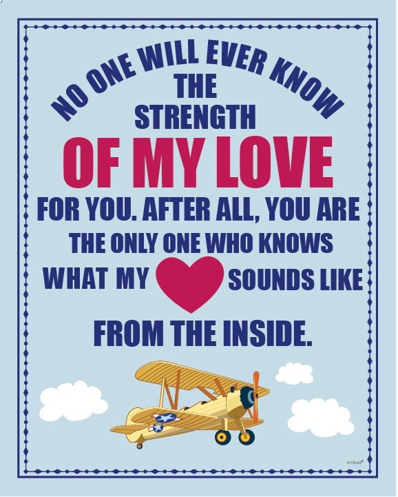Strength Of My Love, PLANES, Baby Boy Nursery, 8 x 10, Nursery Art, Nursery Print.