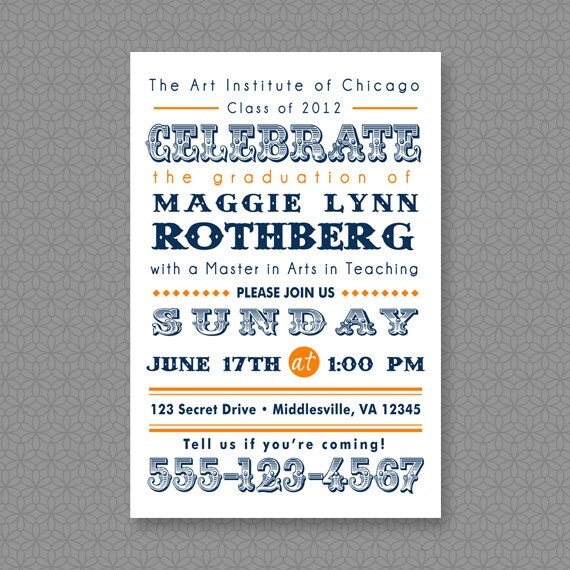 Customized 4x6 Graduation Announcement Card - Digital File
