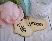 Hand Engraved bride and groom Wine Glass Charms by PNZ Designs