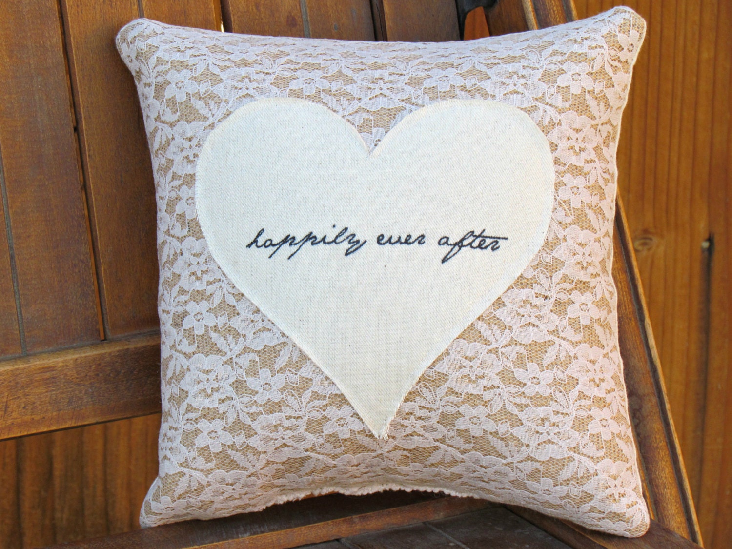 Lace Ring Bearer w/ Happily Ever After