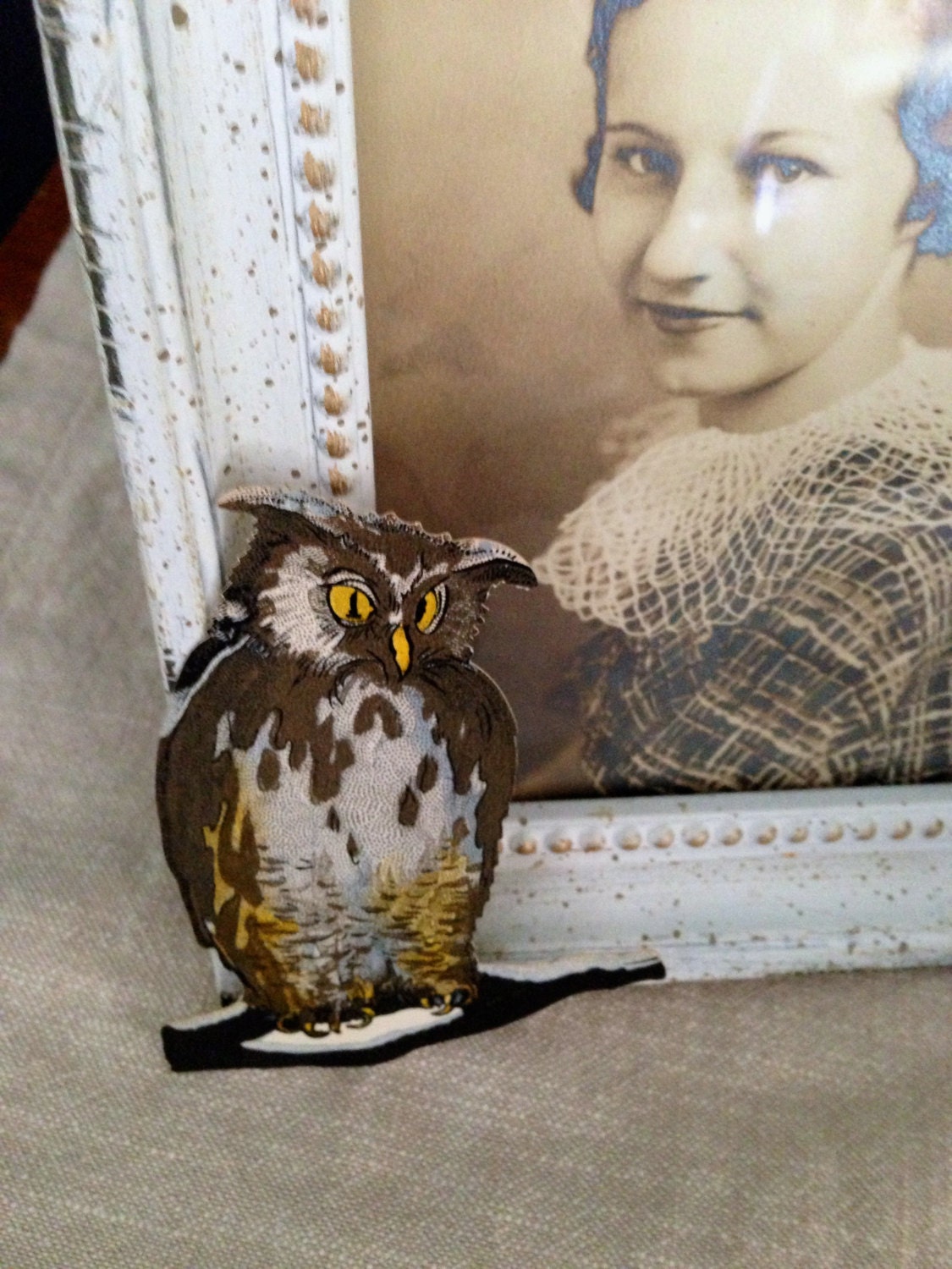 Vintage Halloween Dennison Owl Cut Out 1920's Collectible Die Cut Decoration Antique Paper