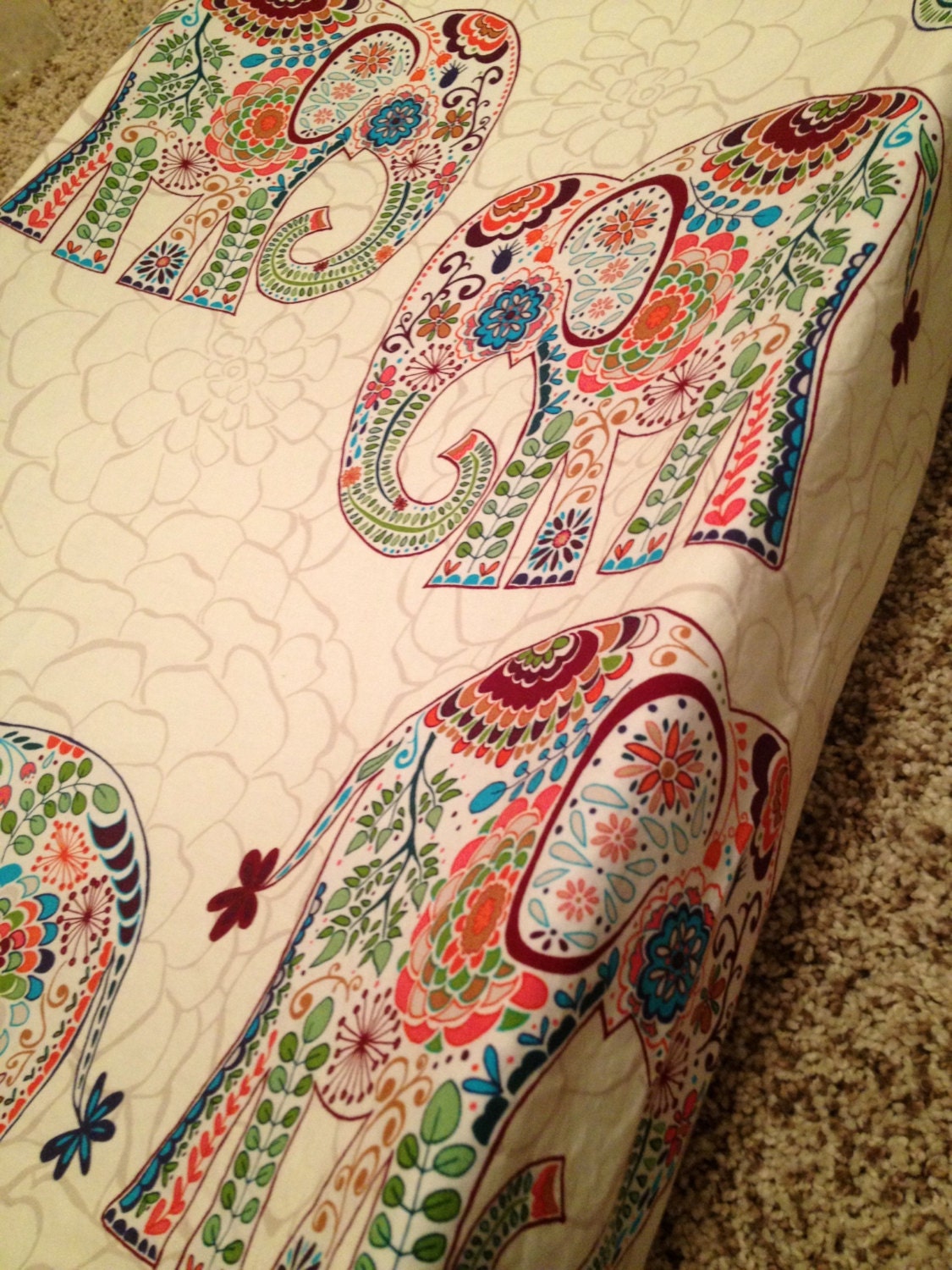 Batik Elephants Changing Pad Cover