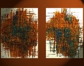 2 Larger Paintings - Modern Art -  Abstract Original Paintings - 1351A.1351B.121012 - Strength In Calm 1 and 2 - Abstract Expressionism