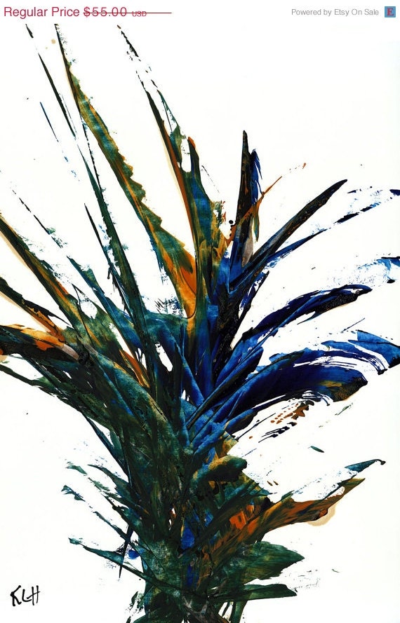 Spring Sale - Abstract Expressionism Art - Soring On The Wind 3 - Modern Abstract Original Painting - 217.110611 - Deep rich Sea Blue - Bur